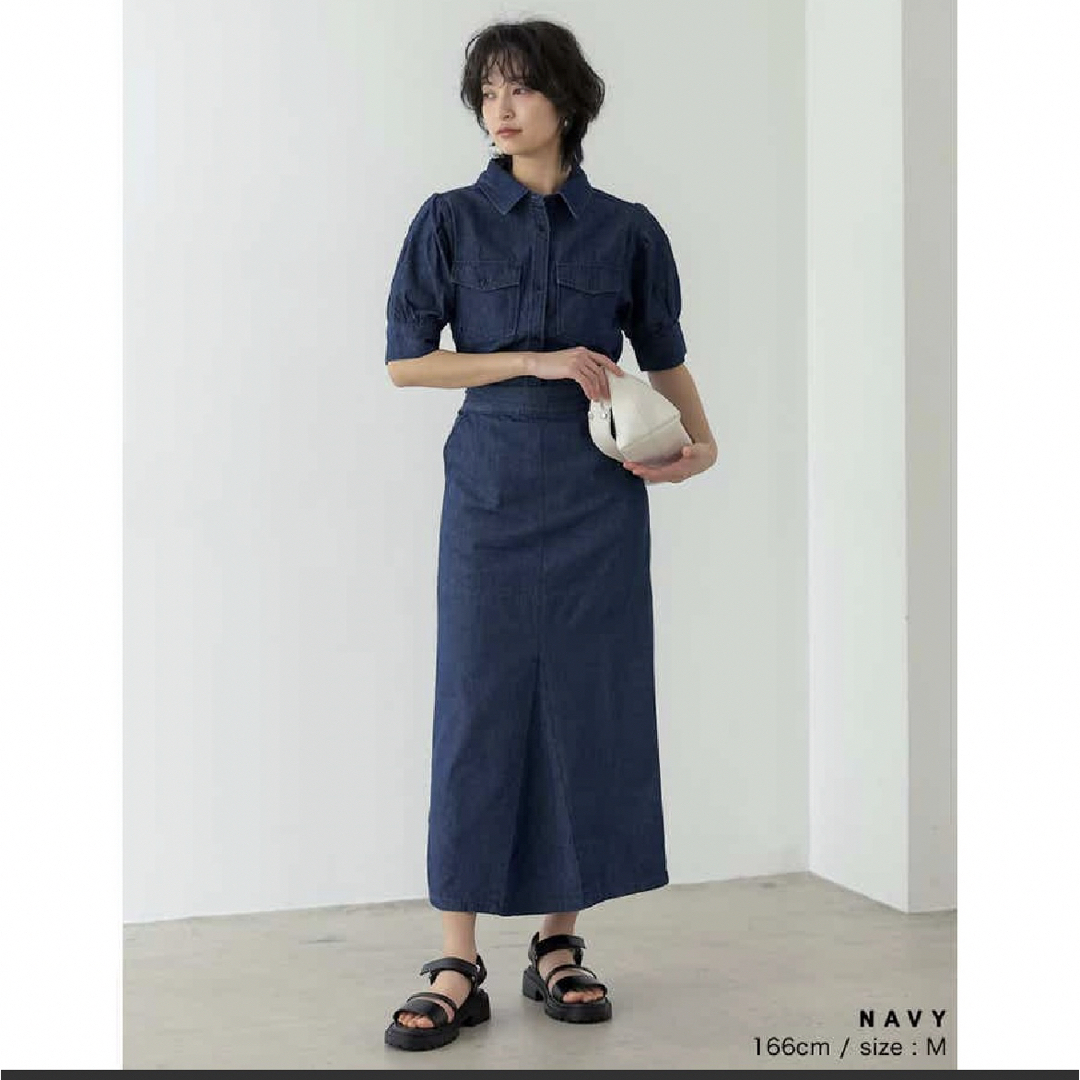Amazon | [リエディ] パフスリーブ リサイクル デニム ブラウス