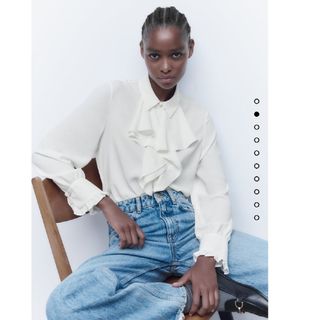 ザラ(ZARA)のZARA フリル シャツ ブラウス シャツ トップス(シャツ/ブラウス(長袖/七分))