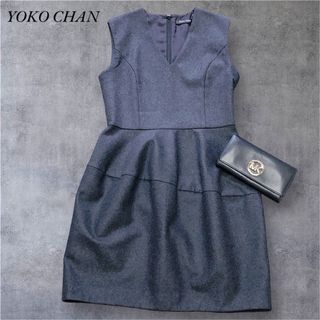 ヨーコチャン(YOKO CHAN)の【美品】YOKO CHAN ノースリーブワンピース40 ウール オケージョン(ひざ丈ワンピース)