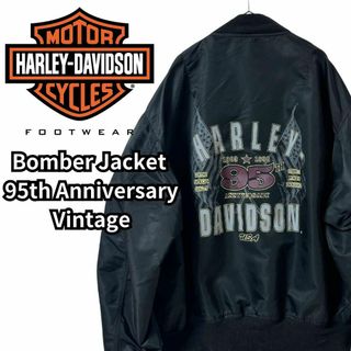 ハーレーダビッドソン(Harley Davidson)のハーレーダビットソン　ボンバージャケット　95周年記念　アメリカ製　メンズXXX(ライダースジャケット)