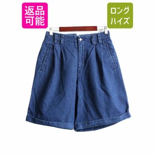 90s Lis sport デニム ショート パンツ レディース S 古着 90年代 オールド コットン ハーフパンツ ショーツ 2タック 短パン リズスポーツ(ショートパンツ)