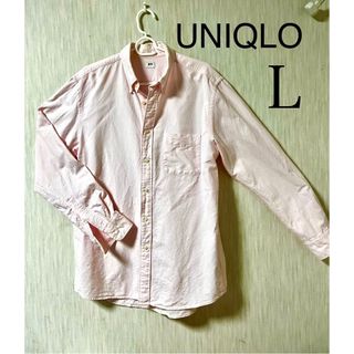 ユニクロ(UNIQLO)のピンク　ユニクロ　シャツ　Ｌ　メンズ(シャツ)