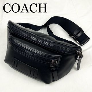 COACH - COACH ウエストポーチ　ボディバッグ　レザー　ブラック　シルバー金具