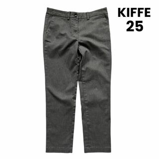キッフェ(KIFFE)のKIFFE キッフェ チノパンツ レディース グレー 25 テーパード ワーク(チノパン)