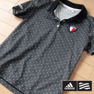 アディダス(adidas)の美品 S アディダスゴルフ レディース 半袖ポロシャツ ブラック(ウエア)