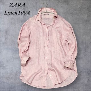 ZARA - 【美品】ZARA ザラ オールリネン シャツブラウス ラグラン ゆったり