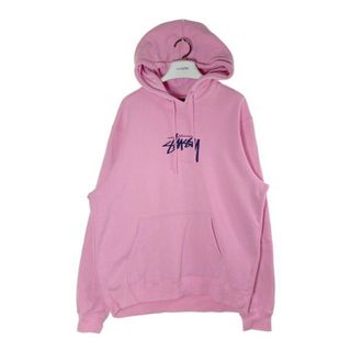 ステューシー(STUSSY)の★Stussy ステューシー ロゴ刺繍 パーカー ピンク sizeL(パーカー)