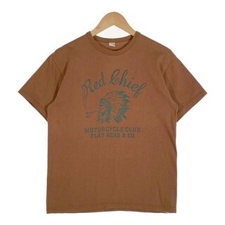 GLORY PARK グローリーパーク Red Chief プリントTシャツ ブラウン フラットヘッド Size 40(Tシャツ/カットソー(半袖/袖なし))