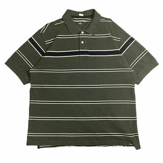 ポロラルフローレン(POLO RALPH LAUREN)のポロシャツ　半袖　ゴルフ　ラガーシャツ　ボーダー　カーキ　グリーン　シンプル(ポロシャツ)