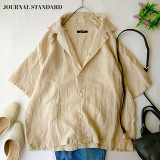 ジャーナルスタンダード(JOURNAL STANDARD)のジャーナルスタンダード　ベージュ　半袖リネンシャツ　リネン100%(シャツ/ブラウス(半袖/袖なし))