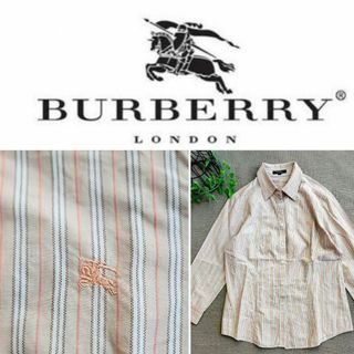 バーバリー(BURBERRY)のバーバリー　シャツ　ストライプ　ホースロゴ刺繍(シャツ/ブラウス(長袖/七分))