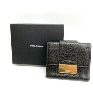 ドルチェアンドガッバーナ(DOLCE&GABBANA)の★DOLCE＆GABBANA ドルチェ&ガッバーナ レザー 二つ折り財布 ブラック(折り財布)