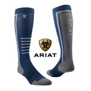 Ariat ブルー系　ライディングソックス　乗馬　馬術　乗馬ウェア　乗馬靴下(その他)