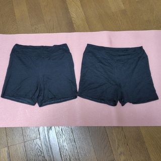 締め付けない　薄手　M　スパッツ　2枚組　黒　一分丈