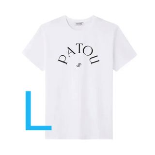 PATOU パトゥLサイズ　ロゴ入り 白 Tシャツ　春夏　人気(Tシャツ(半袖/袖なし))