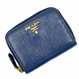 プラダ(PRADA)のプラダ PRADA コインケース カードケース レザー ネイビー ゴールド ユニセックス 送料無料【中古】 w0252i(コインケース)