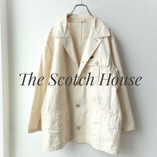 THE SCOTCH HOUSE - ザ・スコッチハウス　リネン混コットンテーラードジャケット　カバーオール　M