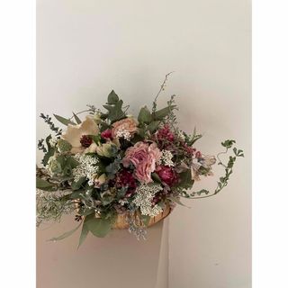 パームフラワーと草花のarrangement(リース)