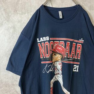 【オーバーサイズ、ヌードバー◎】ビッグプリントTシャツ古着日本代表MLB半袖(Tシャツ/カットソー(半袖/袖なし))