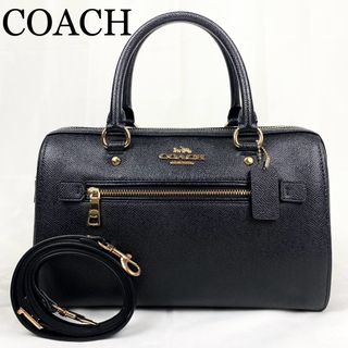 コーチ(COACH)のCOACH 2way ショルダーバッグ　ローアン　サッチェル　ブラック　レザー(ショルダーバッグ)