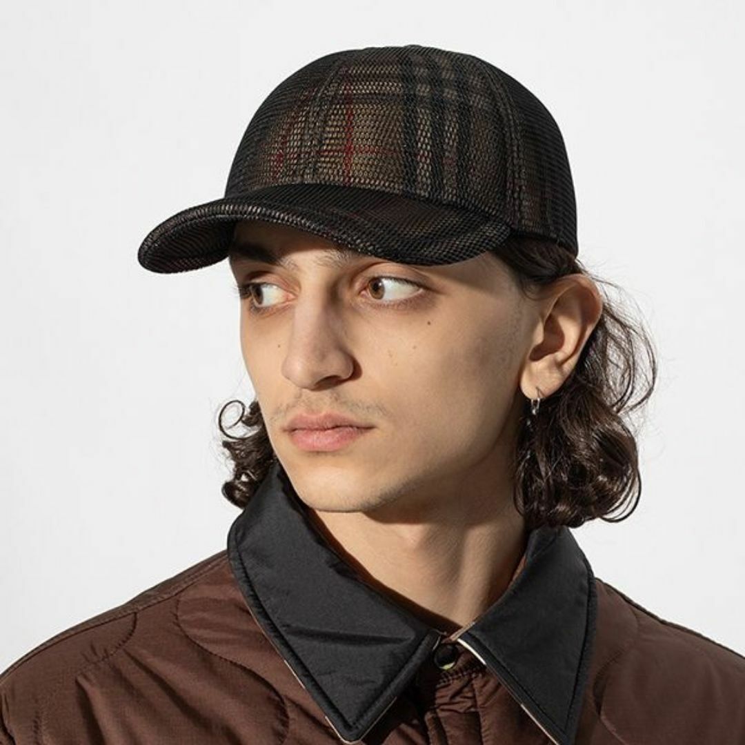 新品 BURBERRY メッシュオーバーレイ チェック キャップ M キャップ 新品 BURBERRY メッシュオーバーレイ チェック キャップ M キャップ