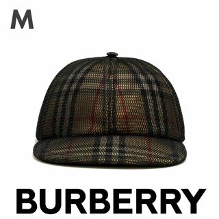 新品 BURBERRY メッシュオーバーレイ チェック キャップ M