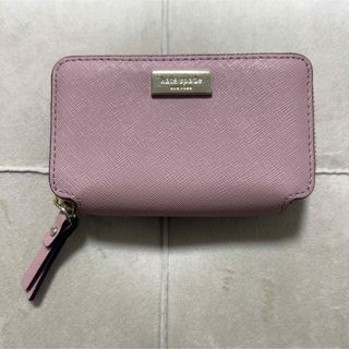 ケイトスペードニューヨーク(kate spade new york)の【美品】kate spate ピンク コインケースラウンドファスナー レザー(コインケース)