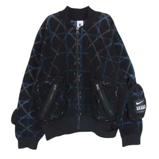 ナイキ(NIKE)のNIKE ナイキ CZ4705-010 Undercover アンダーカバー Knit MA-1 Bomber Jacket プリーツ ニット ブルゾン ジャケット ブラック系 XL【中古】(その他)