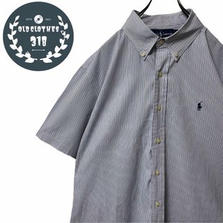 POLO RALPH LAUREN - 【RALPH LAUREN】SS ボタンダウンシャツ ストライプ サックスブルー