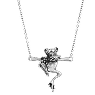 個性的 ペンダント 蛙 カエル ネックレス ファッション ユニセックス 銀(ネックレス)