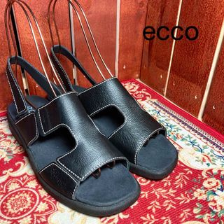 エコー(ECCO)のecco 黒レザーサンダル LL(サンダル)