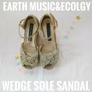 earth music&ecology　ウエッジソールサンダル　Sサイズ　夏物