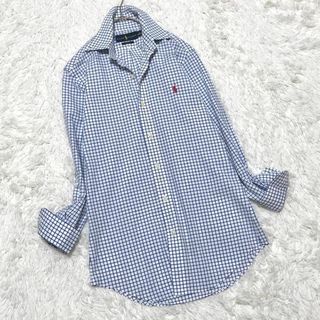 ラルフローレン(Ralph Lauren)のラルフローレン BD長袖シャツ 青白チェック SLIMFIT ポニー刺繍y24(シャツ/ブラウス(長袖/七分))