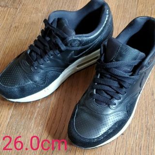 ナイキ(NIKE)の26.0cm★NIKE airmax1/レザー/ブラック/エアマックス1(スニーカー)