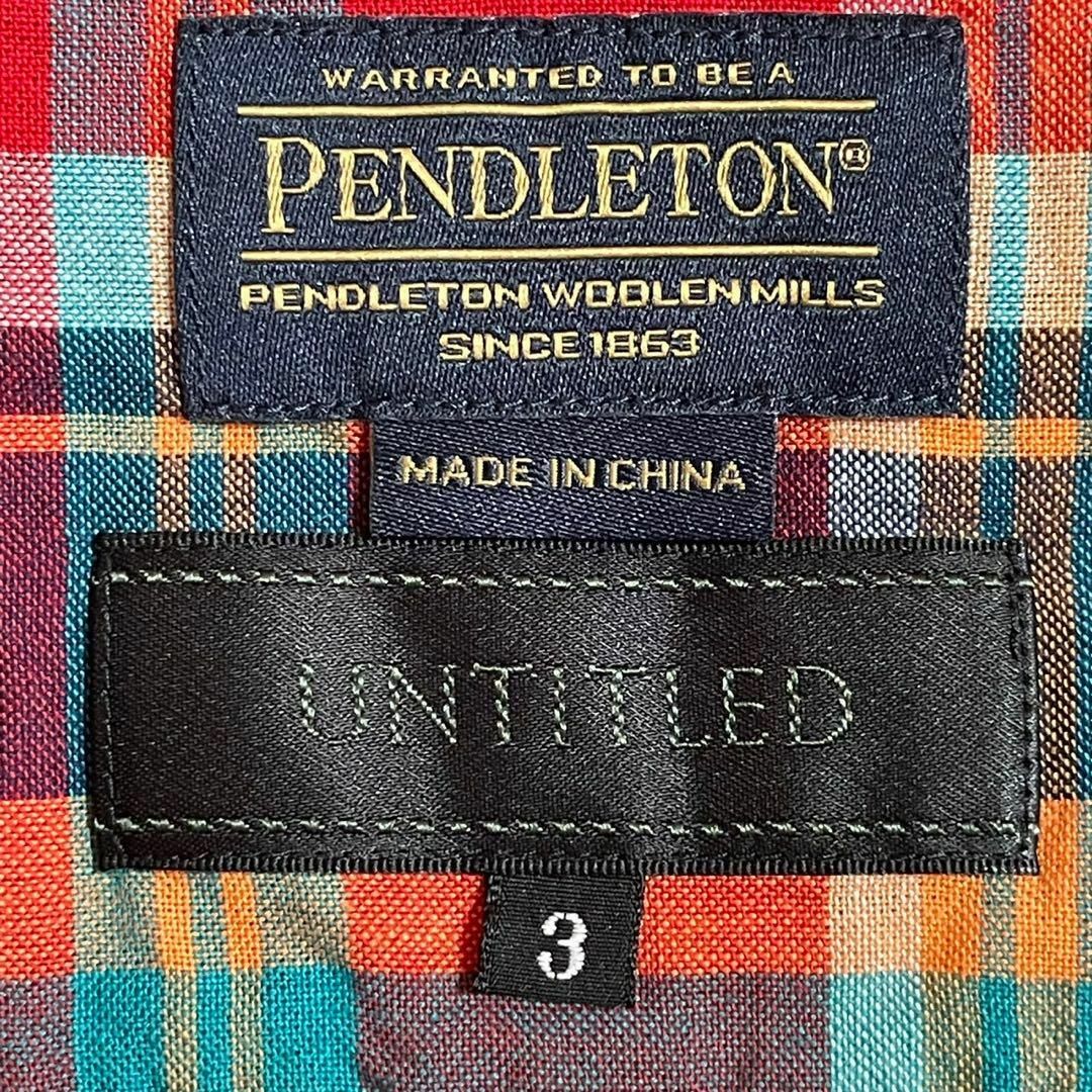 UNTITLED(アンタイトル)のUNTITLED×PENDLETON アンタイトル　チェックシャツ　オレンジ系3 レディースのトップス(シャツ/ブラウス(長袖/七分))の商品写真