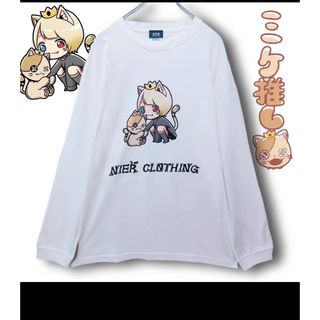 NieR 袖襟リブ付き LONG CUTSEW ミケ×擬人化ミケ(Tシャツ/カットソー(七分/長袖))