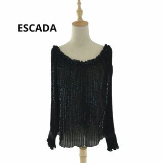 エスカーダ(ESCADA)のESCADA　シルク&スパンコール　プリーツカットソー(カットソー(長袖/七分))