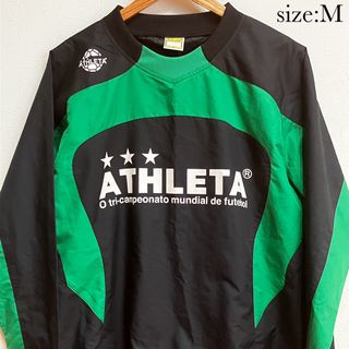 【複数割】アスレタ　ATHLETA 長袖ピステ　黒×緑　サッカー　フットサル　M