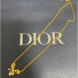 クリスチャンディオール(Christian Dior)のクリスチャンディオール　ネックレス　リボン　ハート　ヴィンテージ(ネックレス)