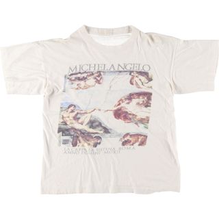 古着 ~90年代 MICHELANGELO ミケランジェロ アダムの創造 アートTシャツ メンズM ヴィンテージ /eaa446460(Tシャツ/カットソー(半袖/袖なし))