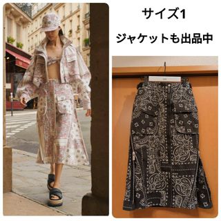 sacai 2022春夏 バンダナ柄 デニムスカート サイズ1