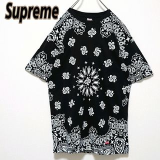 Supreme - 美品 希少 シュプリーム ペイズリー 総柄 ボックスロゴ ブラック 半袖Tシャツ