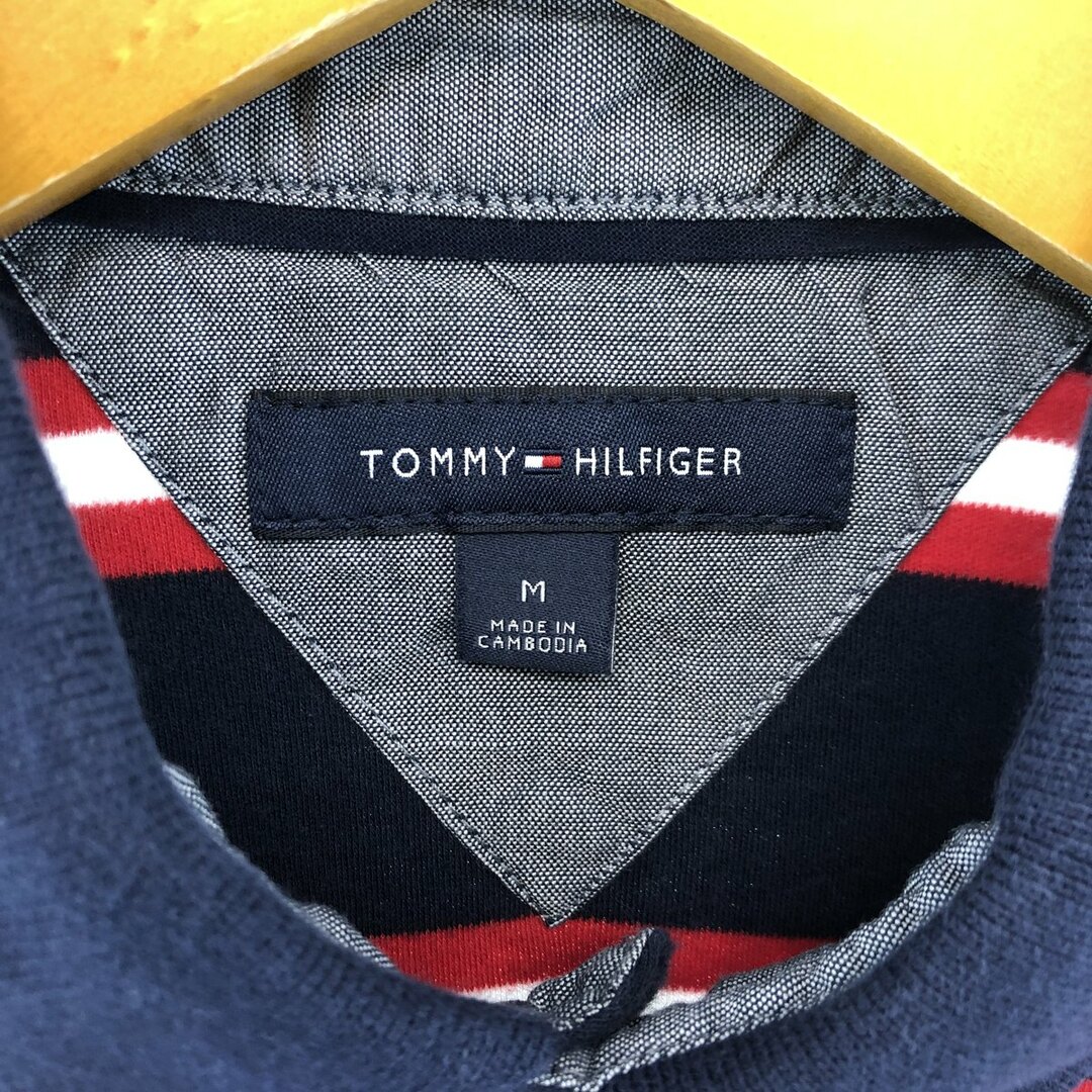 TOMMY HILFIGER(トミーヒルフィガー)の古着 トミーヒルフィガー TOMMY HILFIGER 半袖 ボーダー ポロシャツ メンズM /eaa430708 メンズのトップス(ポロシャツ)の商品写真