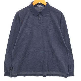 ラルフローレン(Ralph Lauren)の古着 ラルフローレン Ralph Lauren POLO by Ralph Lauren 総柄 長袖 ポロシャツ メンズL /eaa430742(ポロシャツ)