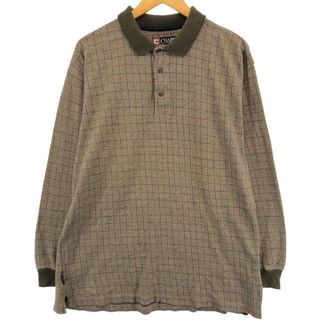 ラルフローレン(Ralph Lauren)の古着 90年代 ラルフローレン Ralph Lauren CHAPS チャップス 長袖 チェック ポロシャツ USA製 メンズL ヴィンテージ /eaa430796(ポロシャツ)