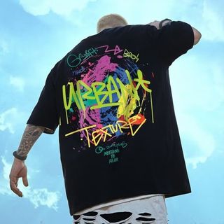 Big Tシャツ ゆったり　黒　オーバーサイズ　ルーズシルエット　HIPHOP(Tシャツ/カットソー(半袖/袖なし))