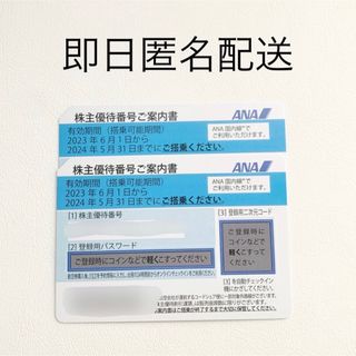 エーエヌエー(ゼンニッポンクウユ)(ANA(全日本空輸))の【匿名即日配送】2枚セット ANA 株主優待券 2024年5月31日迄　全日空(その他)