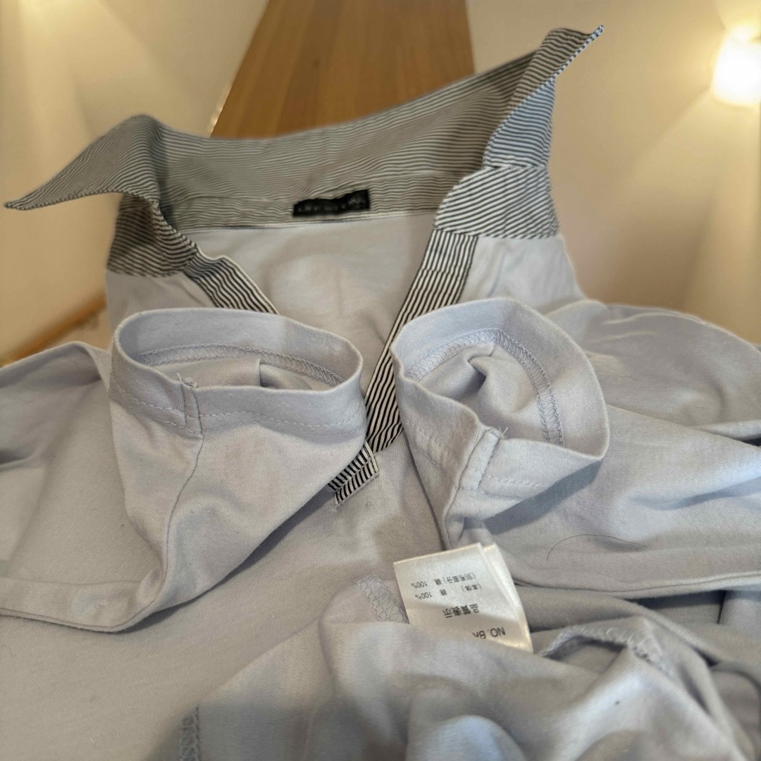 七分袖 トップス3点(オフホワイト・紺・水色 3色) Mサイズに近いL レディースのトップス(Tシャツ(長袖/七分))の商品写真