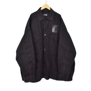 ラフシモンズ 22AW バックプリント デニムジャケット M 黒 222-723