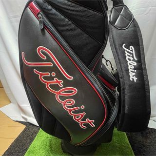 タイトリスト(Titleist)の美品！タイトリスト　キャディバッグ  ブラック✖️レッド　5分割　約9型(バッグ)